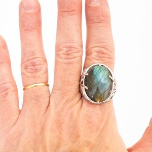 Labradorite cocktail ring unique statement ring 10
